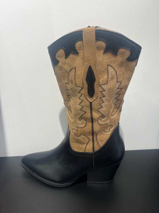 Bota cawboy negra